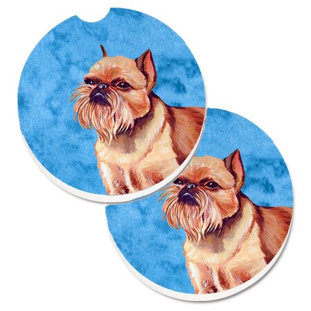 Carolines Treasures Blue Brussels Griffon Set of 2 Cup Holder Car Coaster LH9359BUCARC